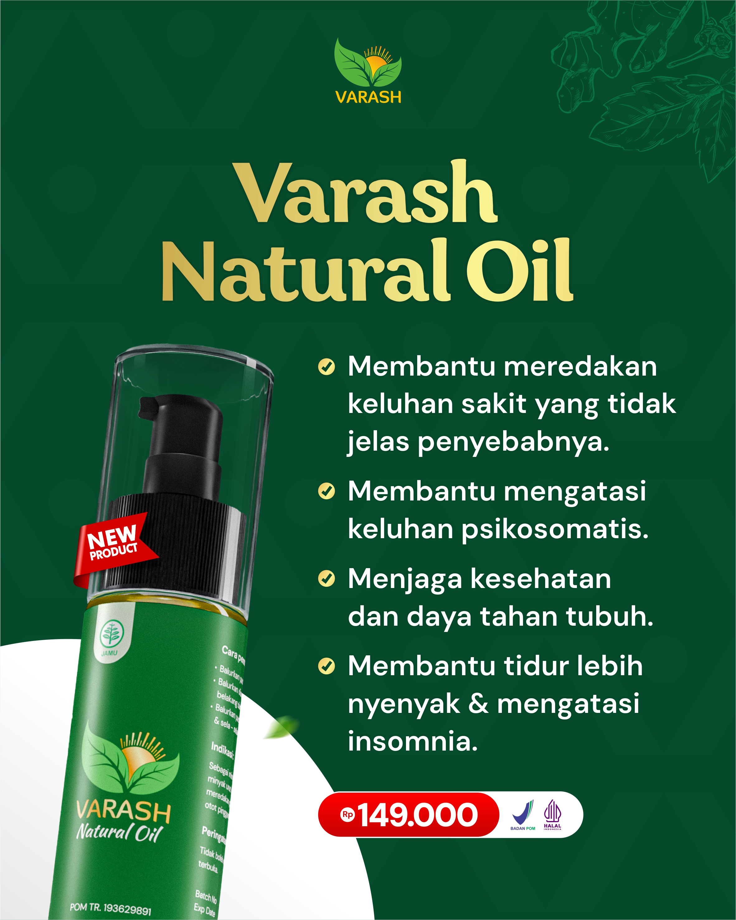 Infografis Manfaat Varash Natural Oil